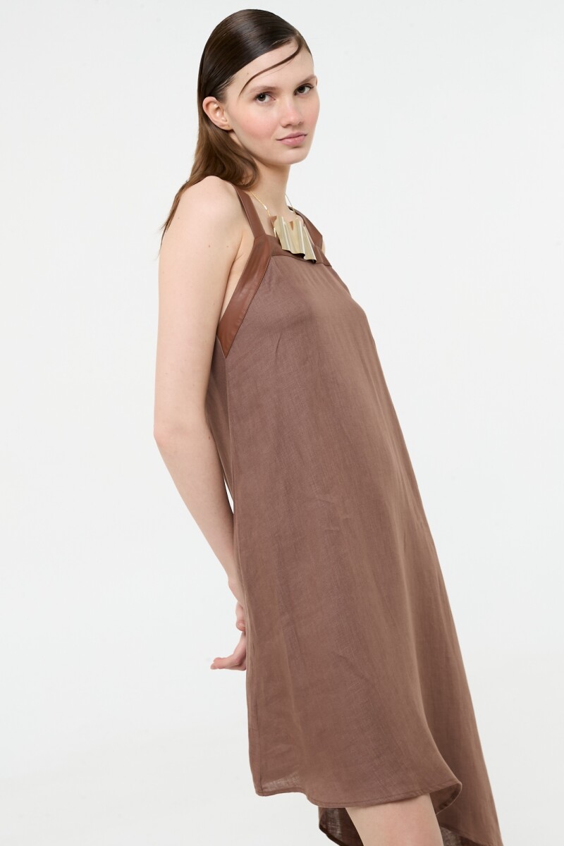 VESTIDO ASIMETRICO Chocolate