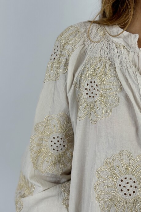 BLUSA FLOR Beige
