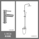 Juego De Griferia Incluye Barral Exterior Y Lavatorio Bajo Brush Nickel GRIS