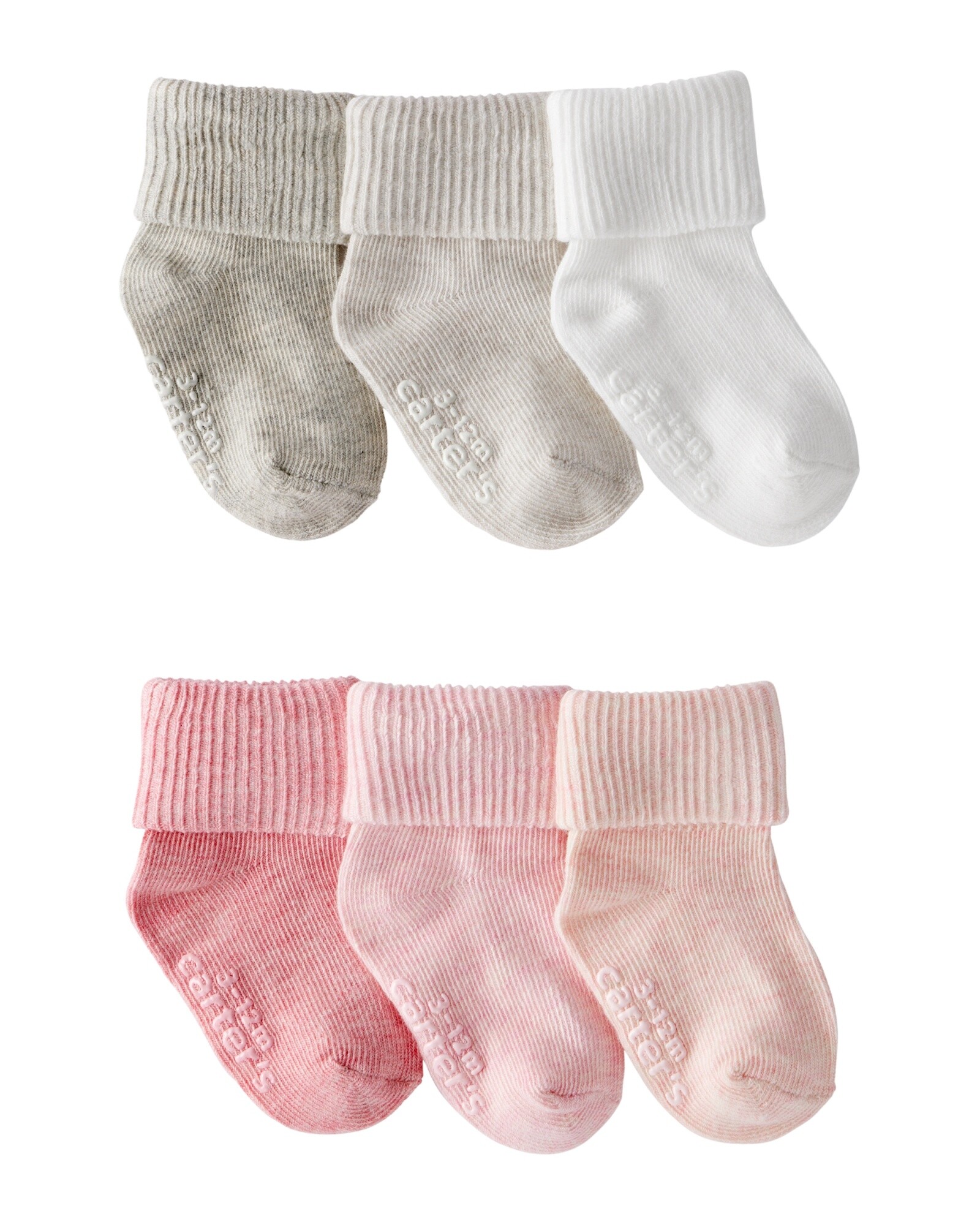 Pack seis pares de medias de algodón, con puños Sin color