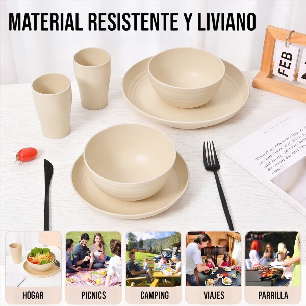 Juego De Vajilla Trigo Set Completo de 32 Piezas Moderno Imback Color Beige Juego De Vajilla Trigo Set Completo de 32 Piezas Moderno Imback Color Beige