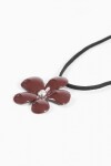 Collar cordón dije flor plateado