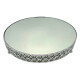 Soporte de Torta de 35CM Plateado C/ Diamantes y Espejo Soporte de Torta de 35CM Plateado C/ Diamantes y Espejo
