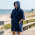 Bata Poncho Velour Algodón 100 x 90 cm AZUL
