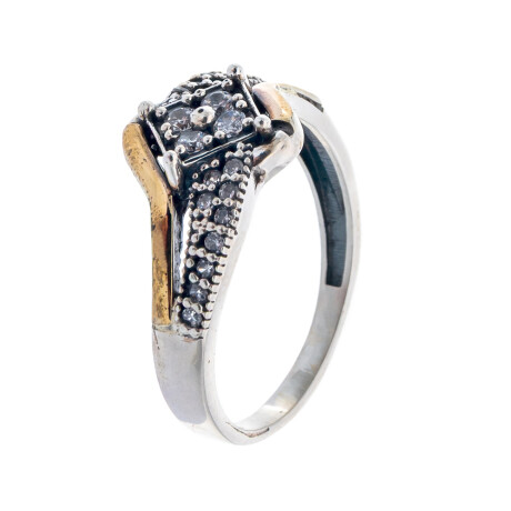 ANillo de plata, double y circonias ANillo de plata, double y circonias