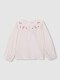 Camiseta Con Cuello Bordado Crudo