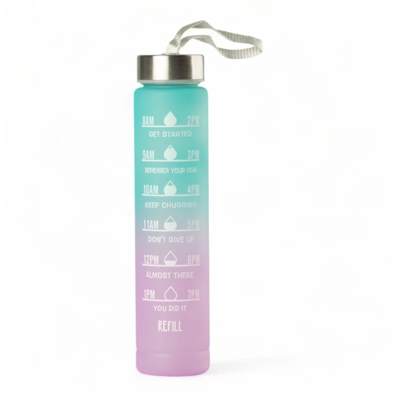 Pack De 3 Botellas De Agua Motivacional Gym Turquesa