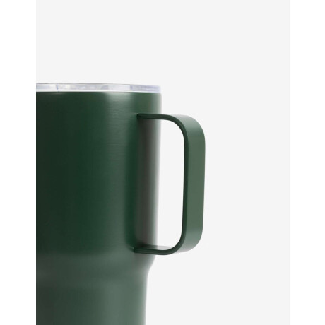 Vaso Metálico Con Asa Verde Oscuro