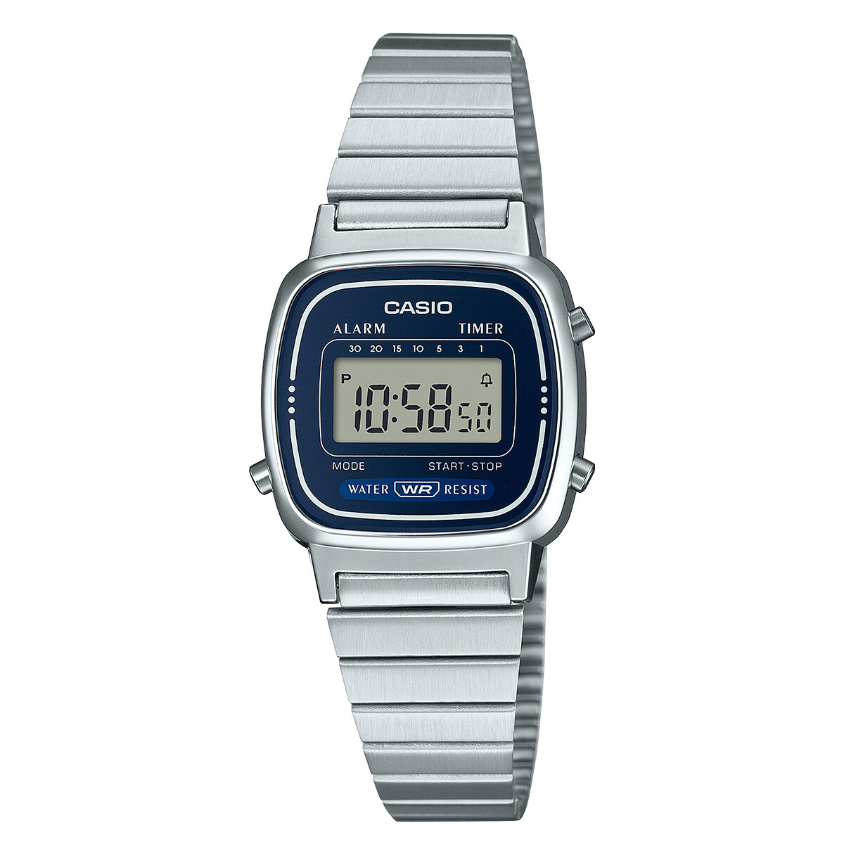 Reloj CASIO RETRO LA670WA-2DF en Acero Plateado Esfera 30mm 