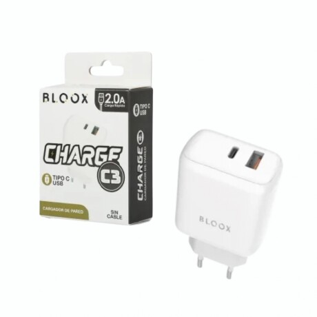 Cargador De Pared BLOOX C3 20W Doble Puerto USB Y USB-C Cargador De Pared BLOOX C3 20W Doble Puerto USB Y USB-C