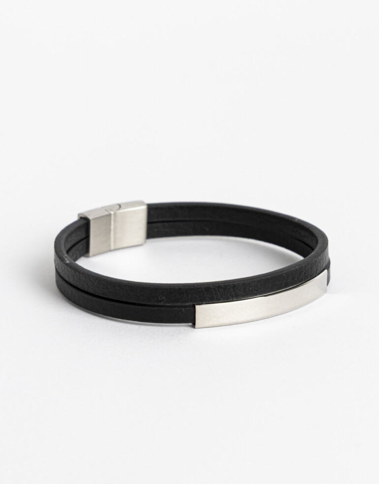 Pulseras Flexibles PU Pulsera Flexible Men´s Collection - Plateado