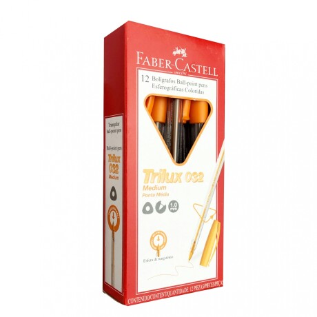 Boligrafo Faber - Castell Trilux x12 Naranja
