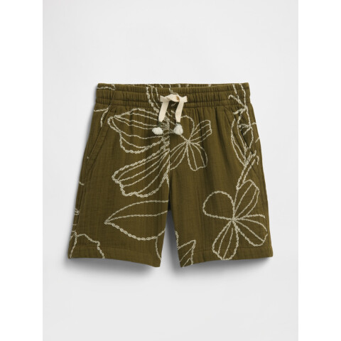 V-PO GAUZE WVN SHORT SP OLIVE FLORAL SU25