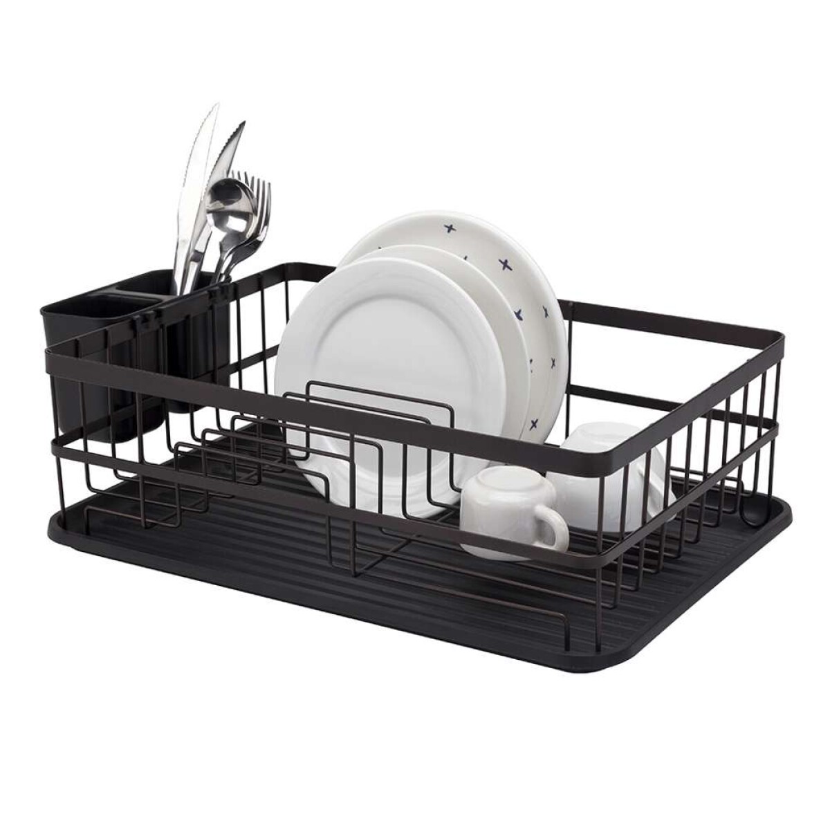 Escurridor Ac Bandeja/Cubiertera 40X30X14Cm - Negro 