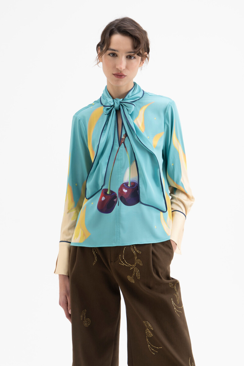 CAMISA CHERRY FIRE Celeste