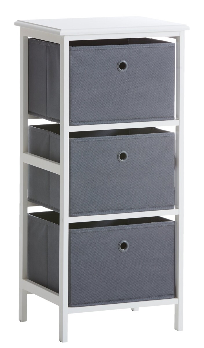 Cómoda ODBY 3 cajones blanco/gris 