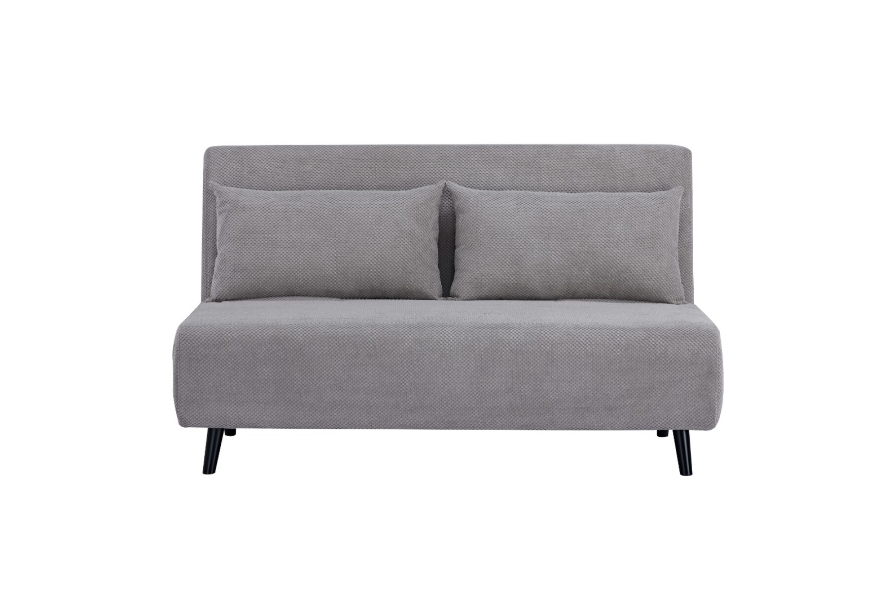 Sofa Cama Con Estructura de Madera y Dos Almohadones color GRIS CLARO 