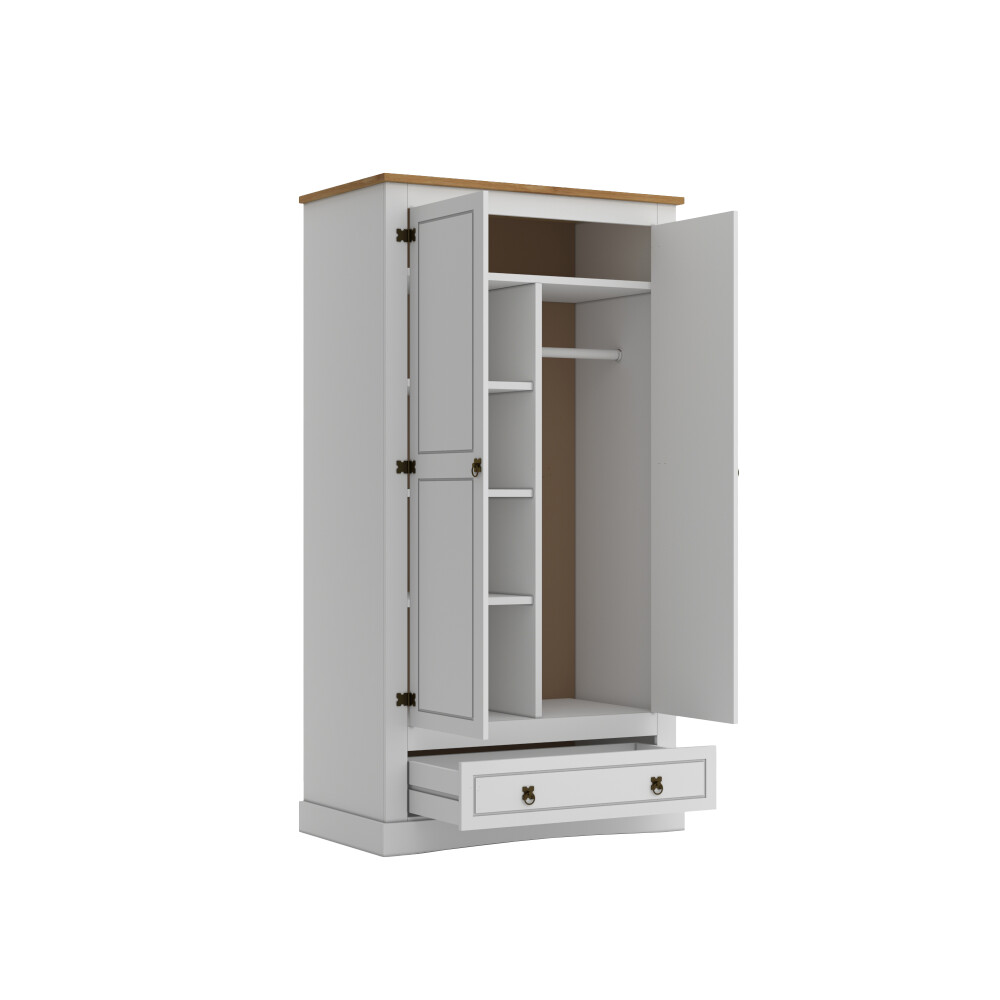 Ropero 2 puertas 1 Cajón Madera - Linea Mexicana Blanco
