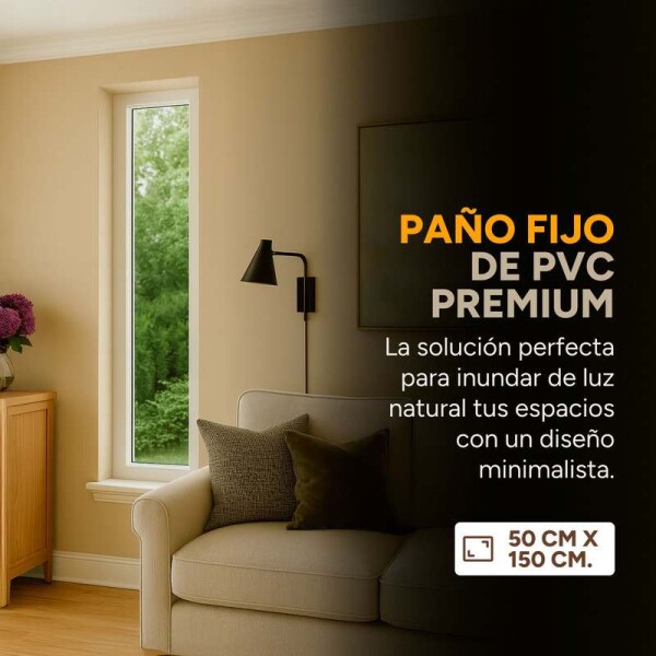 Ventana de PVC Blanco Fija 50 X 150 Cm Paño Fijo Premium Ventana de PVC Blanco Fija 50 X 150 Cm Paño Fijo Premium