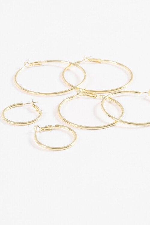Set de aros finos dorado