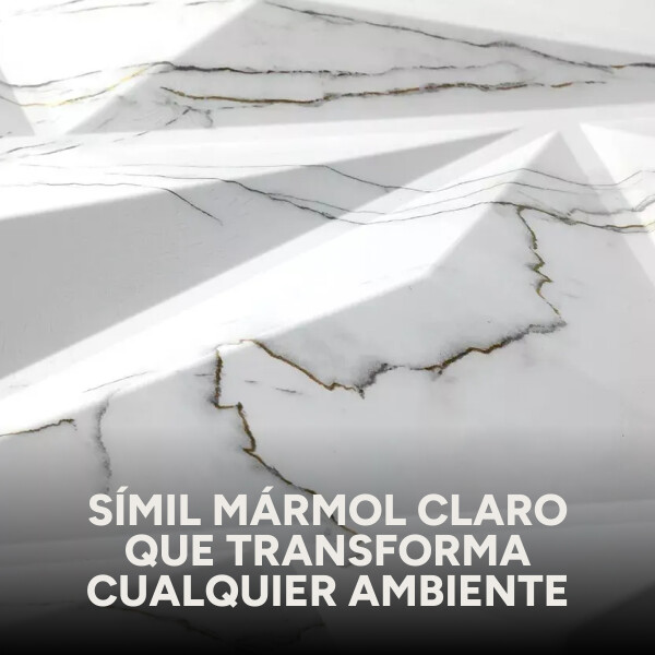 Revestimiento de Pared Panel 3D PVC 50x50cm Ondas Línea X12 Formas Mármol Oscuro