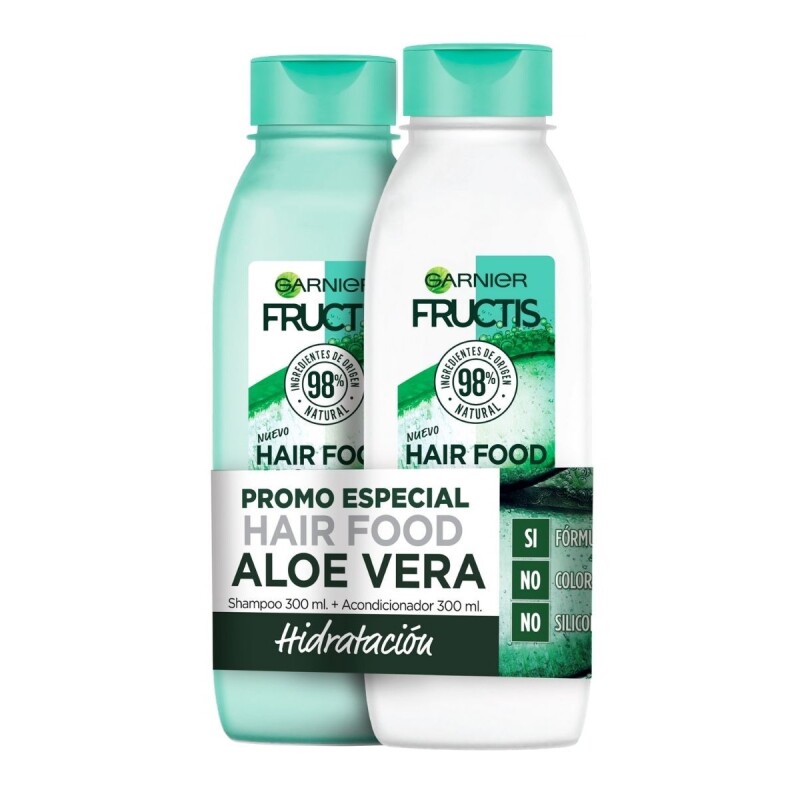 Shampoo Fructis Hair Food Aloe 300ml+acondicionador 300ml. Shampoo Fructis Hair Food Aloe 300ml+acondicionador 300ml.