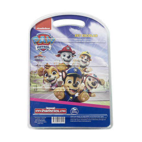 Set Escolar x 8 Paw Patrol: Cartuchera, sacapuntas, libretas, block, regla, marcadores, lápiz y goma ROSA