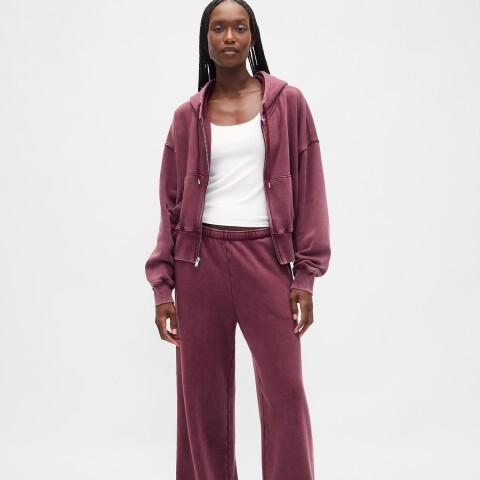 BAGGY WIDE LEG SWEATPANT TUSCAN RED WASH