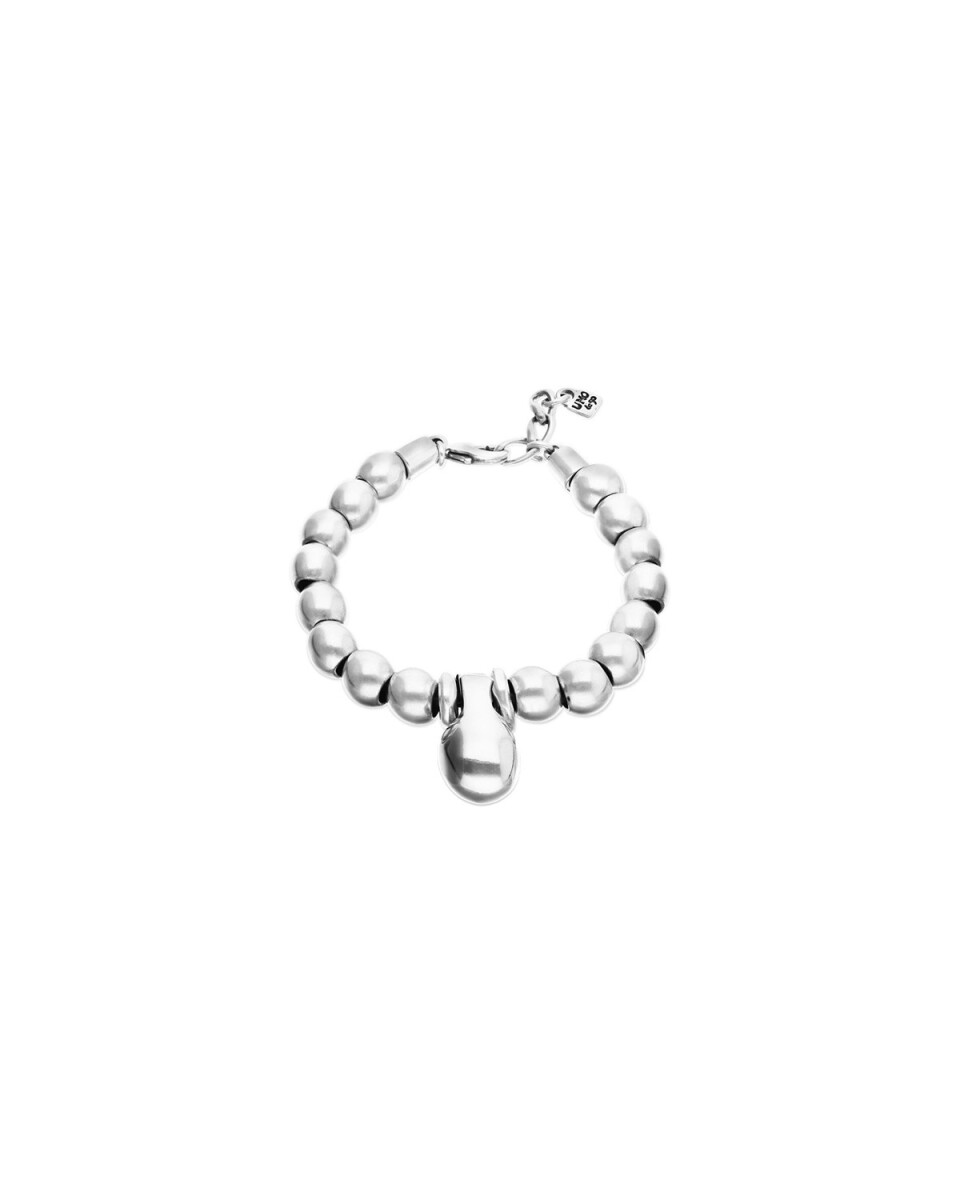 PULSERA DE BOLAS MEDIANAS BAÑADAS EN PLATA DE LEY Y BOLA GRANDE - Pulsera 