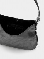 Bolso De Hombro Efecto Craquelado negro