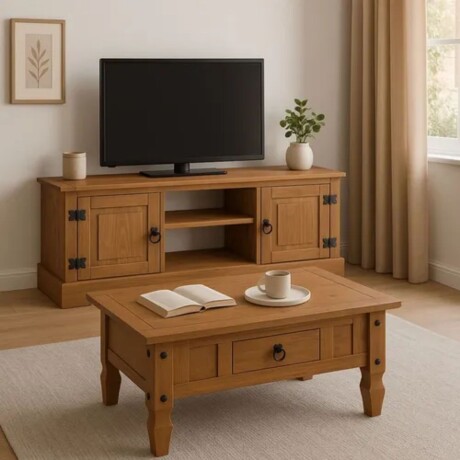 Promo Rack Tv + Mesa de Living Linea Naturale ROBLE