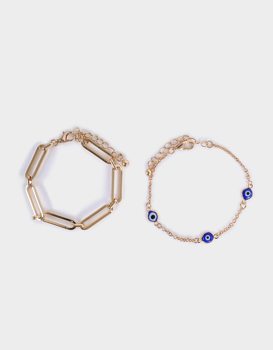 Set De Pulseras Bañadas En Oro 