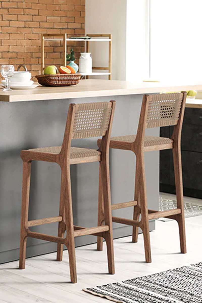 TRACO BANQUETA BANQUETA ALTA TRACO CUERDA RAMI 40x46x106/75CM JATOBA