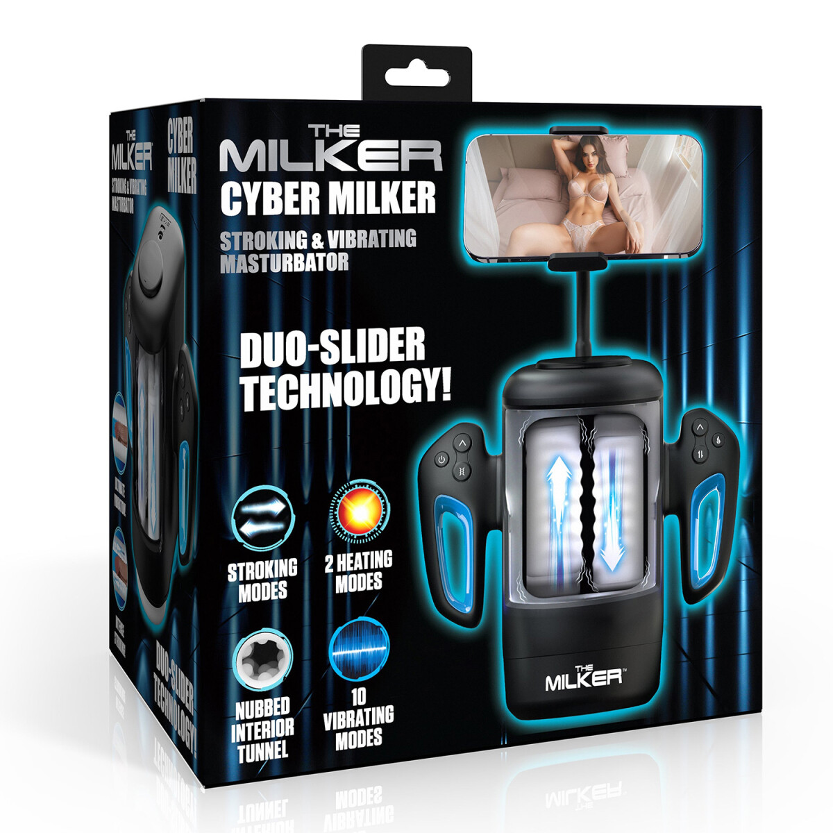 Masturbador Vibrador Cyber Milker con Soporte para Celular 