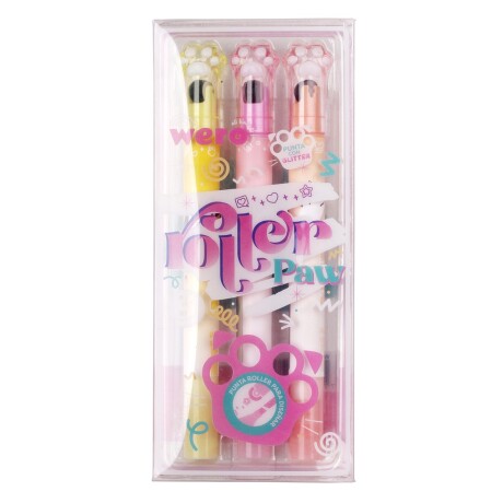 Set 3 Marcadores Roller Paw con Brillantina 001