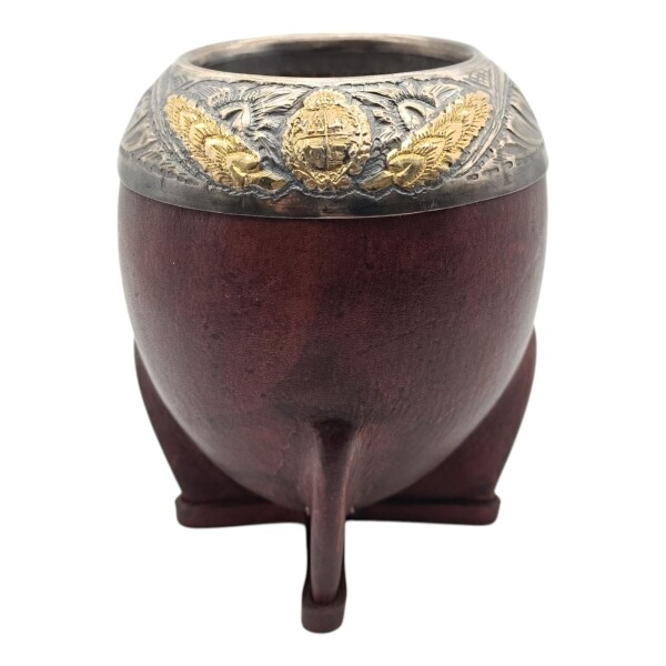 Mate torpedo Escudo Nacional linea Bresciani - Plata y oro - MTTO39 marrónuniforme
