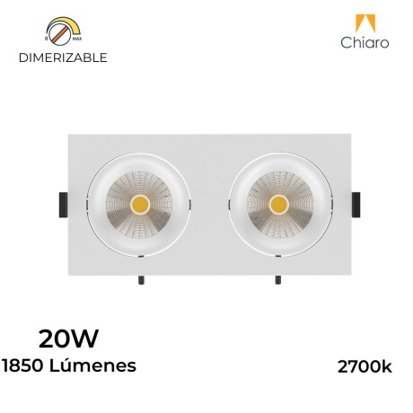 Embutido led CUADRADO DOBLE 20W móvil DIMERIZABLE 2700K BLANCO Embutido led CUADRADO DOBLE 20W móvil DIMERIZABLE 2700K BLANCO
