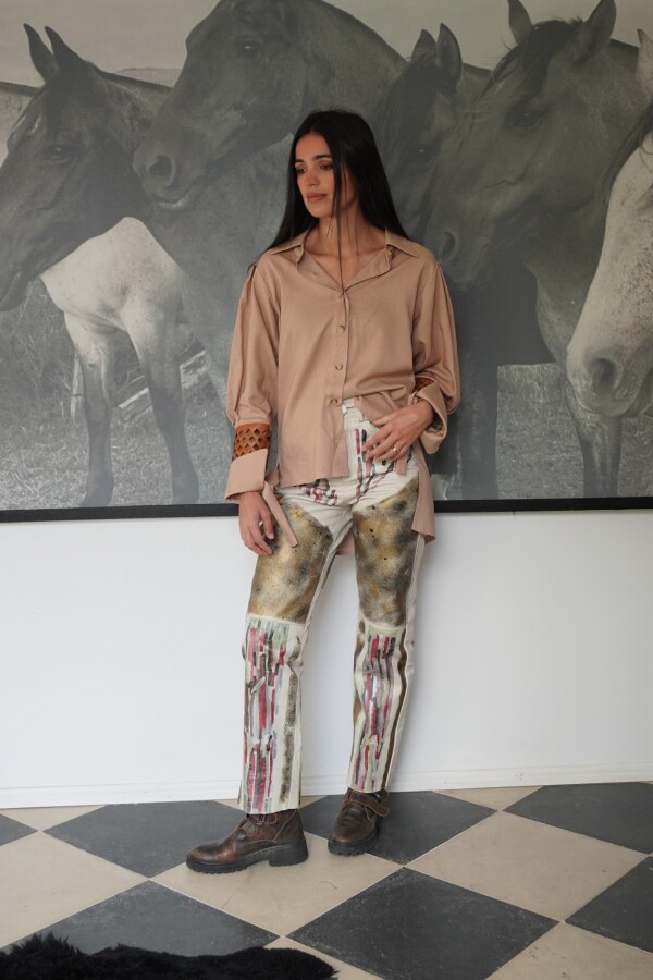 Leather Jeans Crawford By cocó Hielo / Dorado