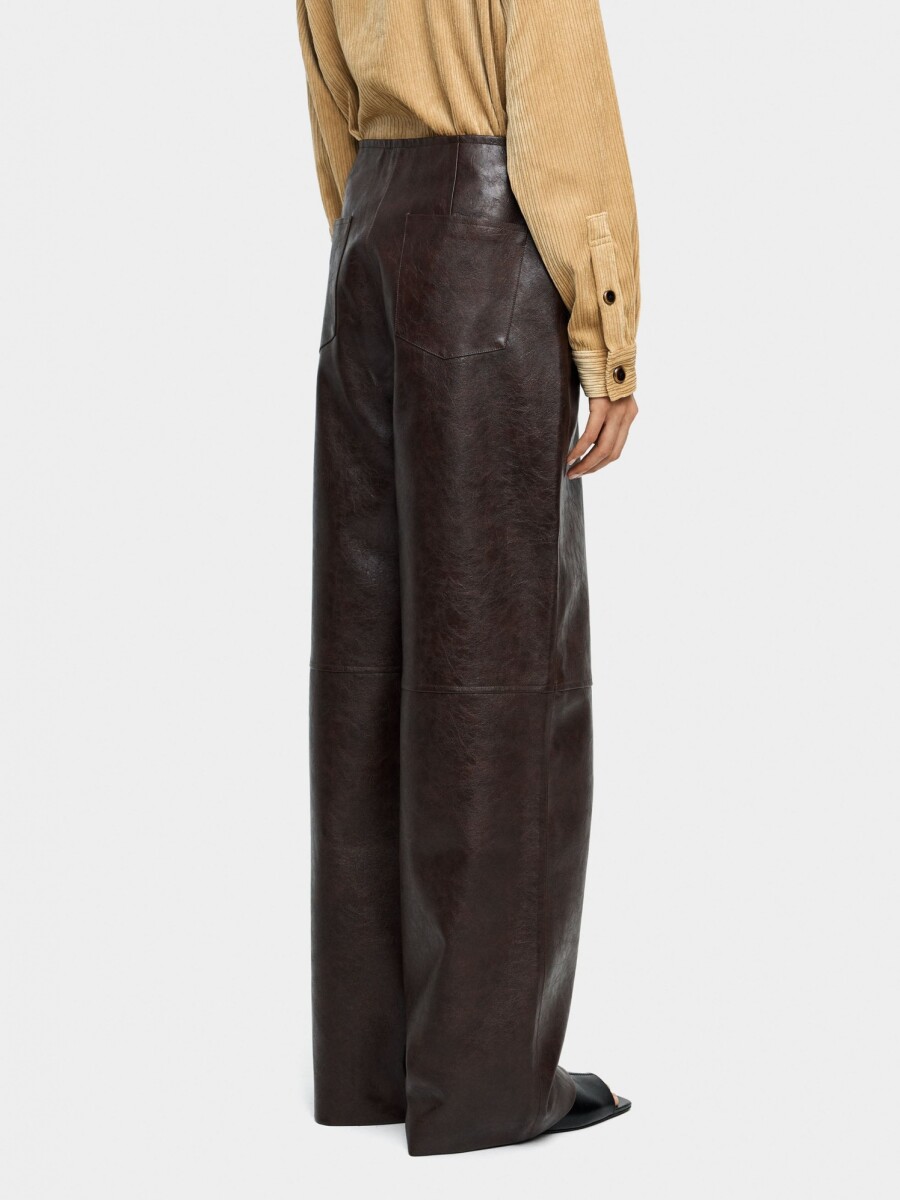 Pantalón Efecto Piel marron