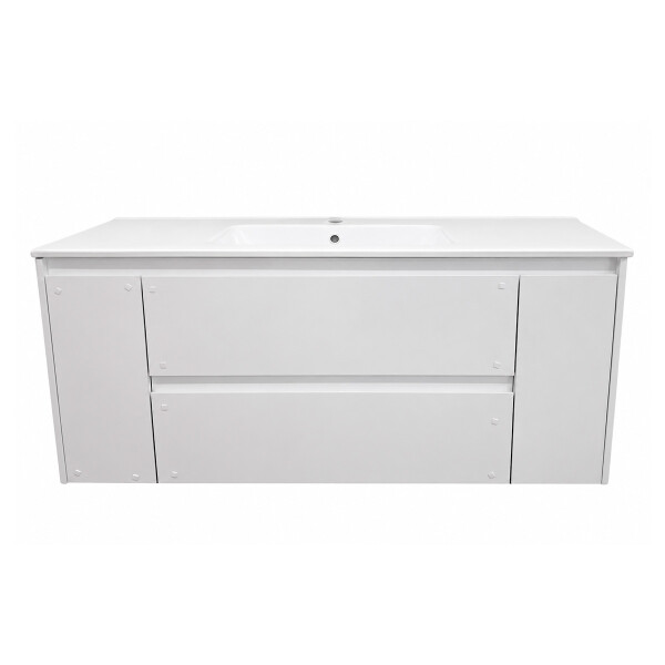 MUEBLE DE BAÑO SUSPENDIDO MODELO ALFA 120 CM BLANCO CON MESADA Mueble De Baño Suspendido Modelo Alfa 120 Cm Blanco Con Mesada