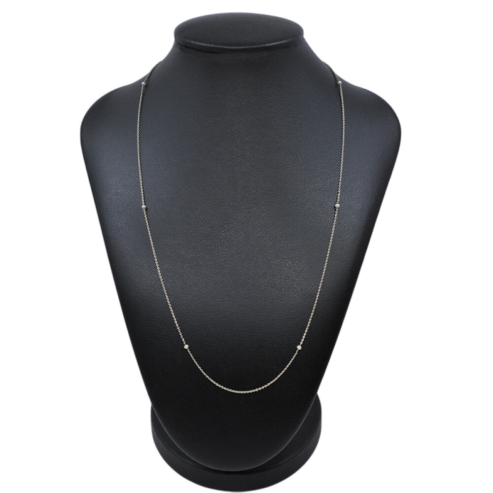 Cadena en oro 18k blanco, antigua, con perlas Cadena en oro 18k blanco, antigua, con perlas