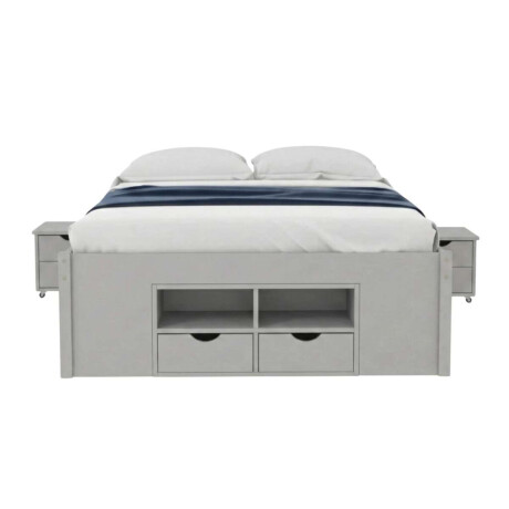 Cama 2 plazas con Cajones Charme Linea Funcional Gris