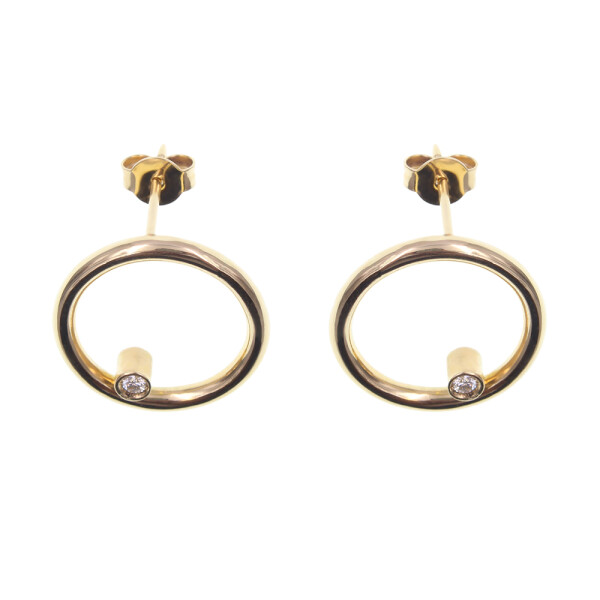 Caravanas Collete de oro amarillo 18k con brillantes Caravanas Collete de oro amarillo 18k con brillantes