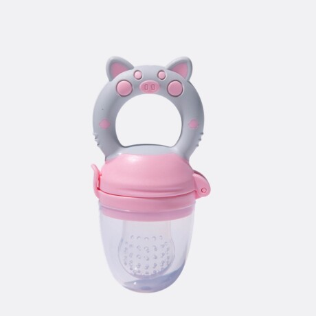 Mordillo Silicona Alimentador Bebés Frutas Papillas Alivio Rosa Chicle