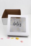 Caja flexi 20x20x9,5. c/visor impreso BLANCO -ESTRELLAS
