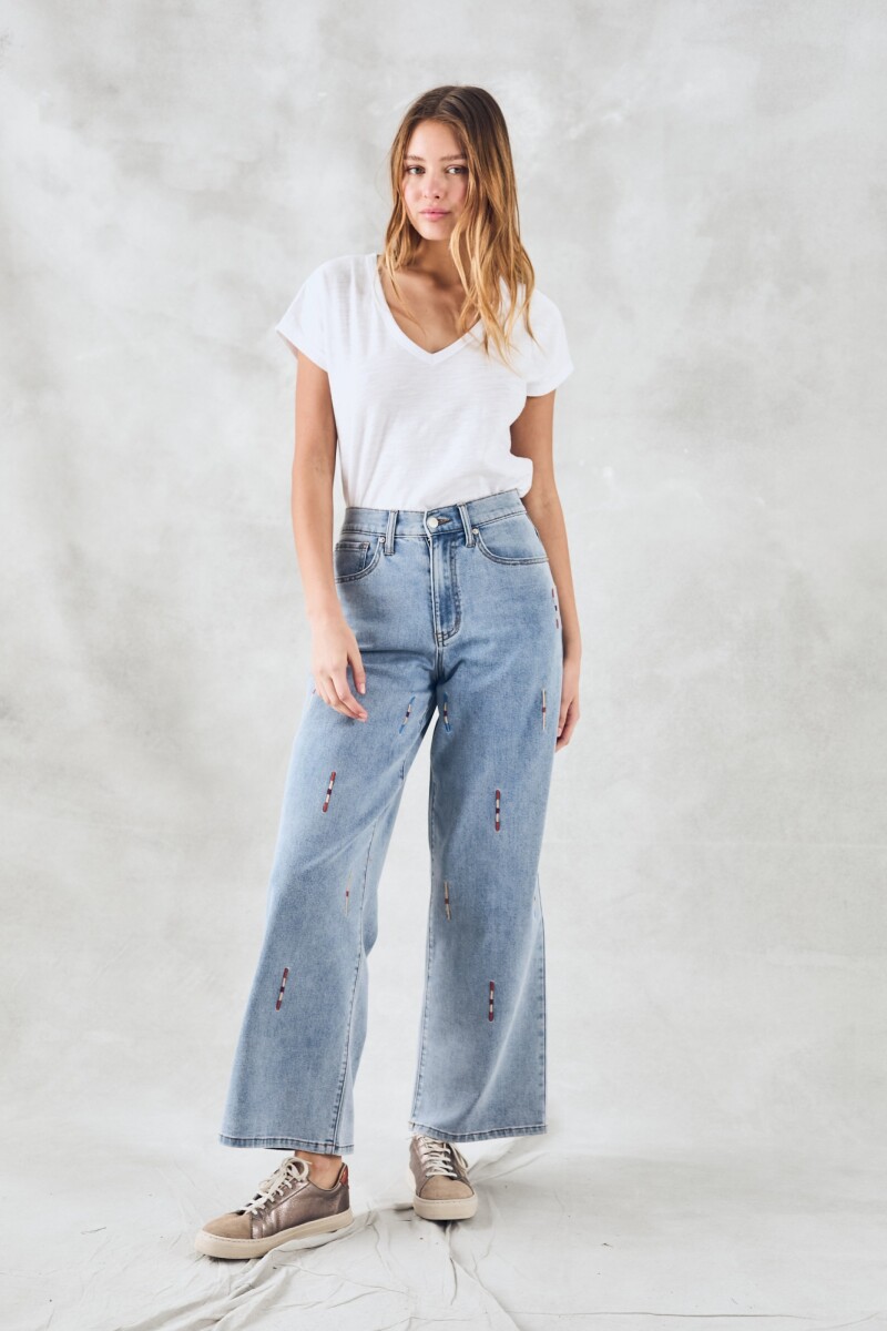 Jean Wide Bordado Jean