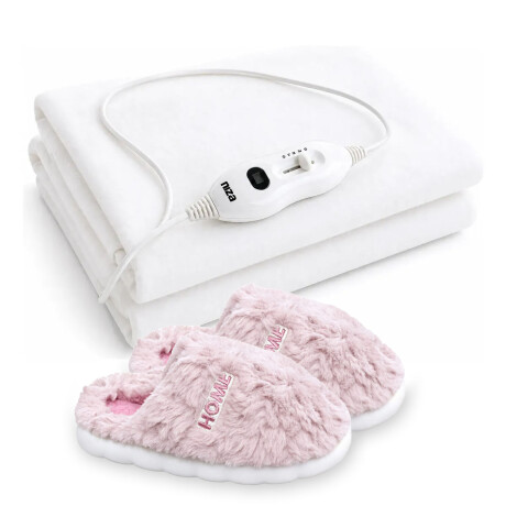 Set Pantufla Unisex + Calienta Cama 1Pza 3 Intensidades Rosa Viejo