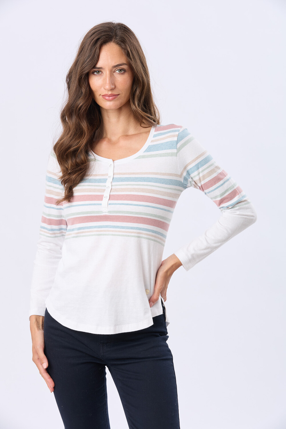 REMERA RAYADA DE ALGODÓN Blanco