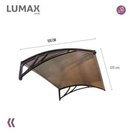 Alero Policarbonato Transparente Y Soporte Negro 1.0 X 0.6 M Marrón