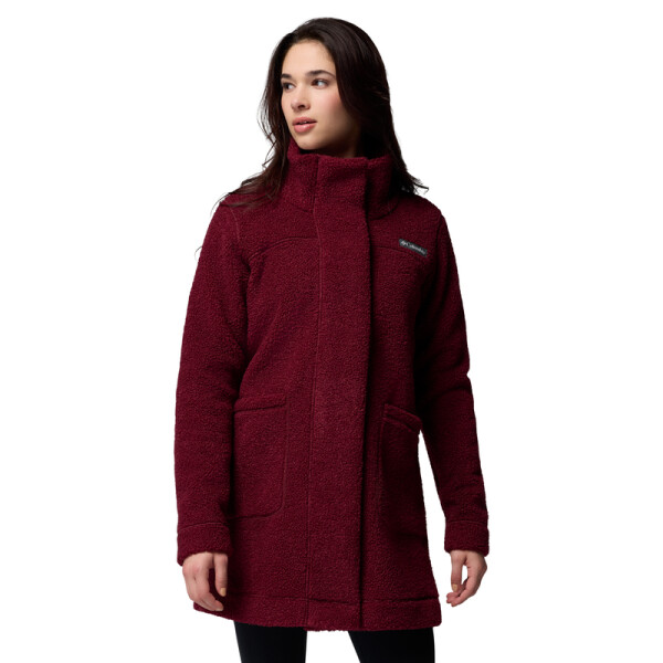 Panorama™ Long Jacket - Black Rich Wine Heather